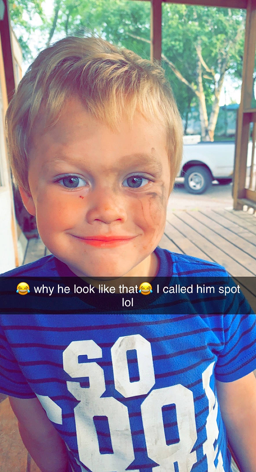 Jaxson is registered to the contest to win money with this photo: blue, chin, cool, electric_blue, eyebrow, fun, happy, jersey, joy, person, player, recreation, sleeve, smile, sports_jersey, sports_uniform, sportswear, summer, t_shirt, tire