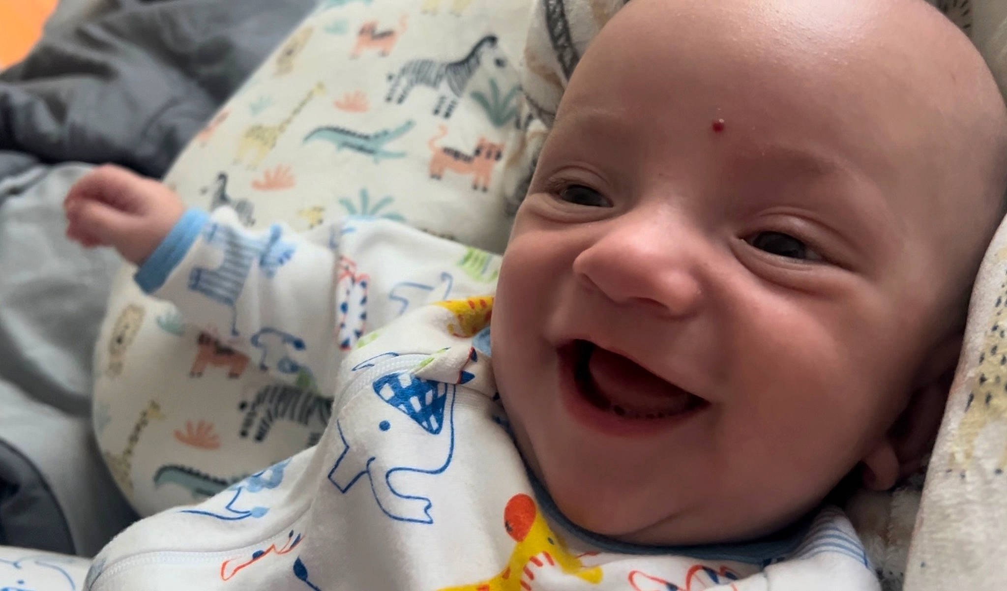 Mathew is registered to the contest to win money with this photo: baby, baby_laughing, baby_toddler_clothing, cheek, child, chin, eye, eyebrow, facial_expression, finger, forehead, fun, happy, iris, lip, mouth, nose, person, skin, smile