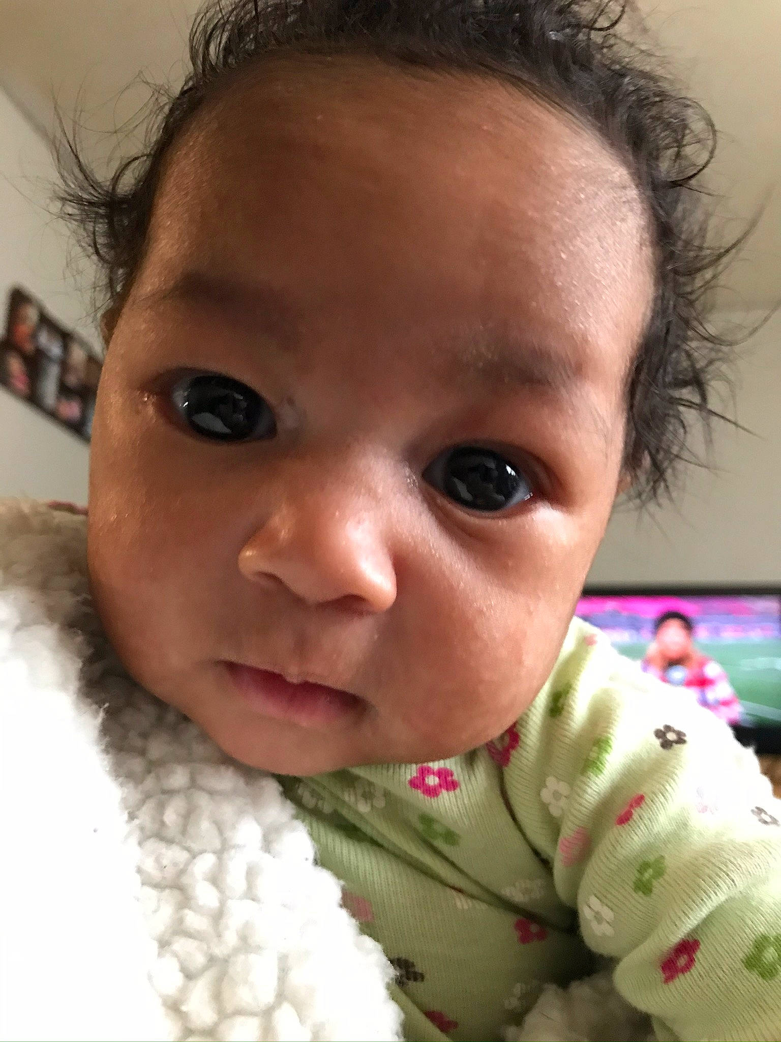 Zahara joined the competition — help win amazing prizes! baby, baby_toddler_clothing, black, cheek, ear, eye, eyebrow, eyelash, facial_expression, finger, forehead, hair, iris, lip, mouth, nose, organ, person, skin, sleeve