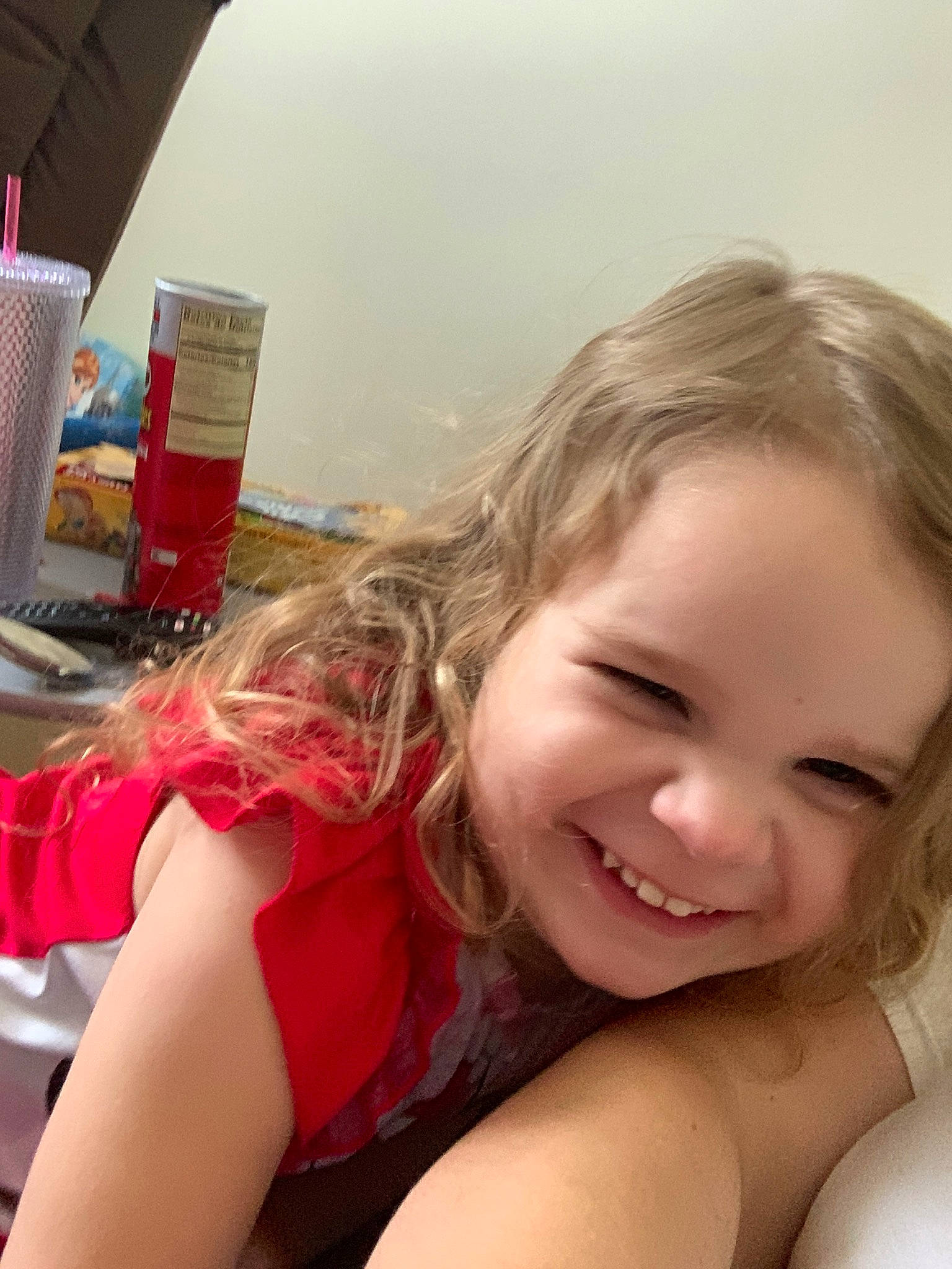 Kensley joined the competition — help win amazing prizes! blond, cheek, fun, hair, joy, lip, long_hair, mouth, neck, nose, person, selfie, skin, smile, throat