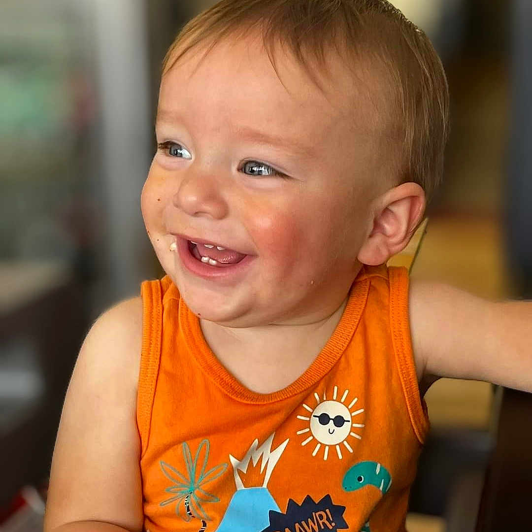 Miklo joined the competition — help win amazing prizes! baby, babylaughing, clothing, crying, face, happy, head, laughing, person, photography, portrait, sad, smile, t_shirt