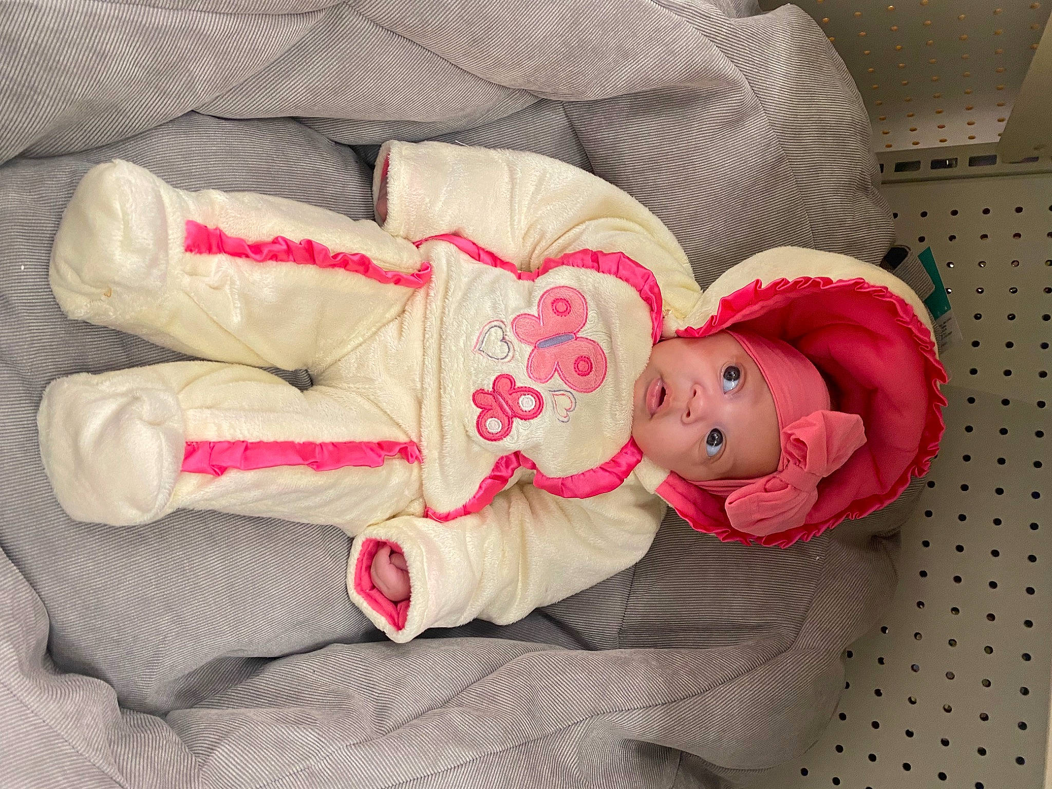 Denali joined the competition — help win amazing prizes! baby, baby_products, baby_sleeping, baby_toddler_clothing, carmine, child, comfort, face, fur, head, headwear, lap, linens, person, plush, room, sleeve, smile, stuffed_toy, textile