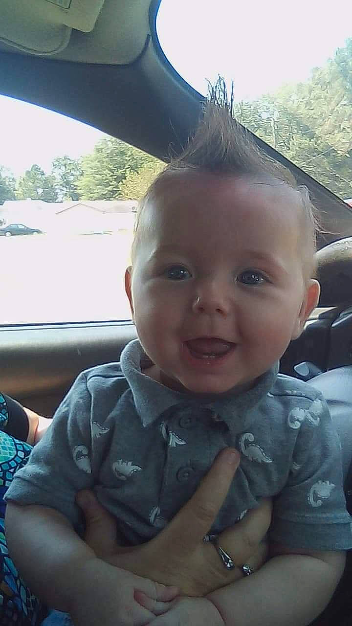 Bear joined the competition — help win amazing prizes! baby, buzz_cut, car, car_seat, cheek, child, cool, face, family_car, forehead, head, nose, person, skin, smile, toddler