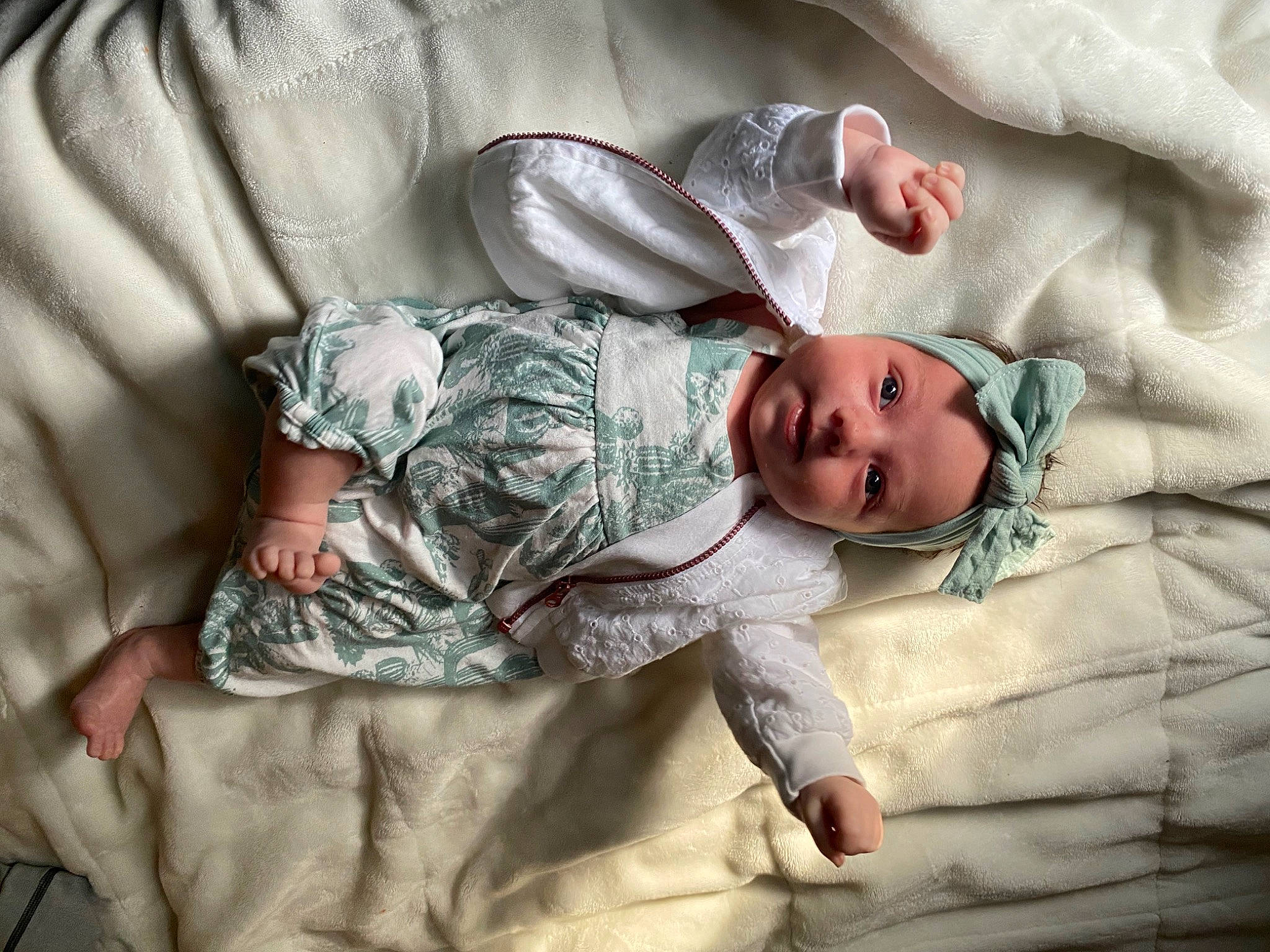 Avani joined the competition — help win amazing prizes! baby, baby_products, baby_toddler_clothing, bed, bed_sheet, bedding, bedtime, child, comfort, gesture, glasses, hand, headwear, human_body, leg, linens, mouth, person, skin, sleeve