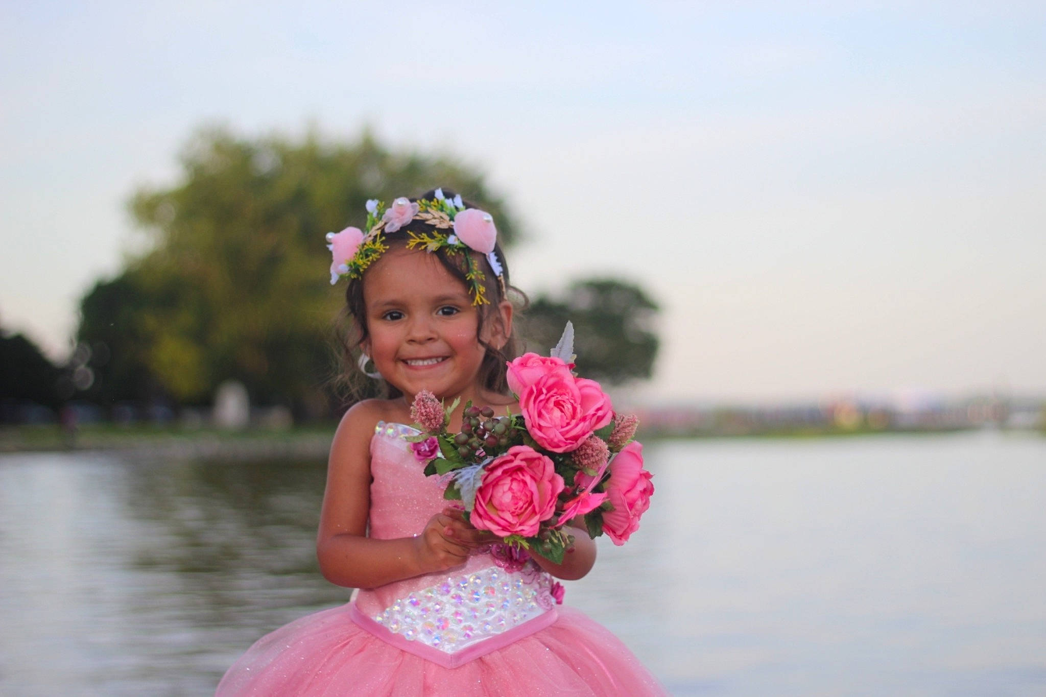 Hayley joined the competition — help win amazing prizes! bouquet, ceremony, child, dress, event, floral_design, flower, flower_arranging, flower_girl, gown, hair_accessory, happy, headgear, headpiece, joy, person, petal, photograph, photography, pink