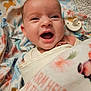 Isabella joined the competition — help win amazing prizes! baby, infant, newborn, smiling, open_mouth, blanket, swaddle, pacifier, floral_pattern, cozy, cheeks, eyes, face, portrait, closeup, nursery_bedding, soft_fabric, head, adorable, happy