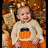 Isabella joined the competition — help win amazing prizes! autumn, baby, bow, child, costume, fairy_lights, festive, halloween, happy, headband, indoor, infant, leaves, orange, photography, portrait, pumpkin, seasonal, sitting, smiling