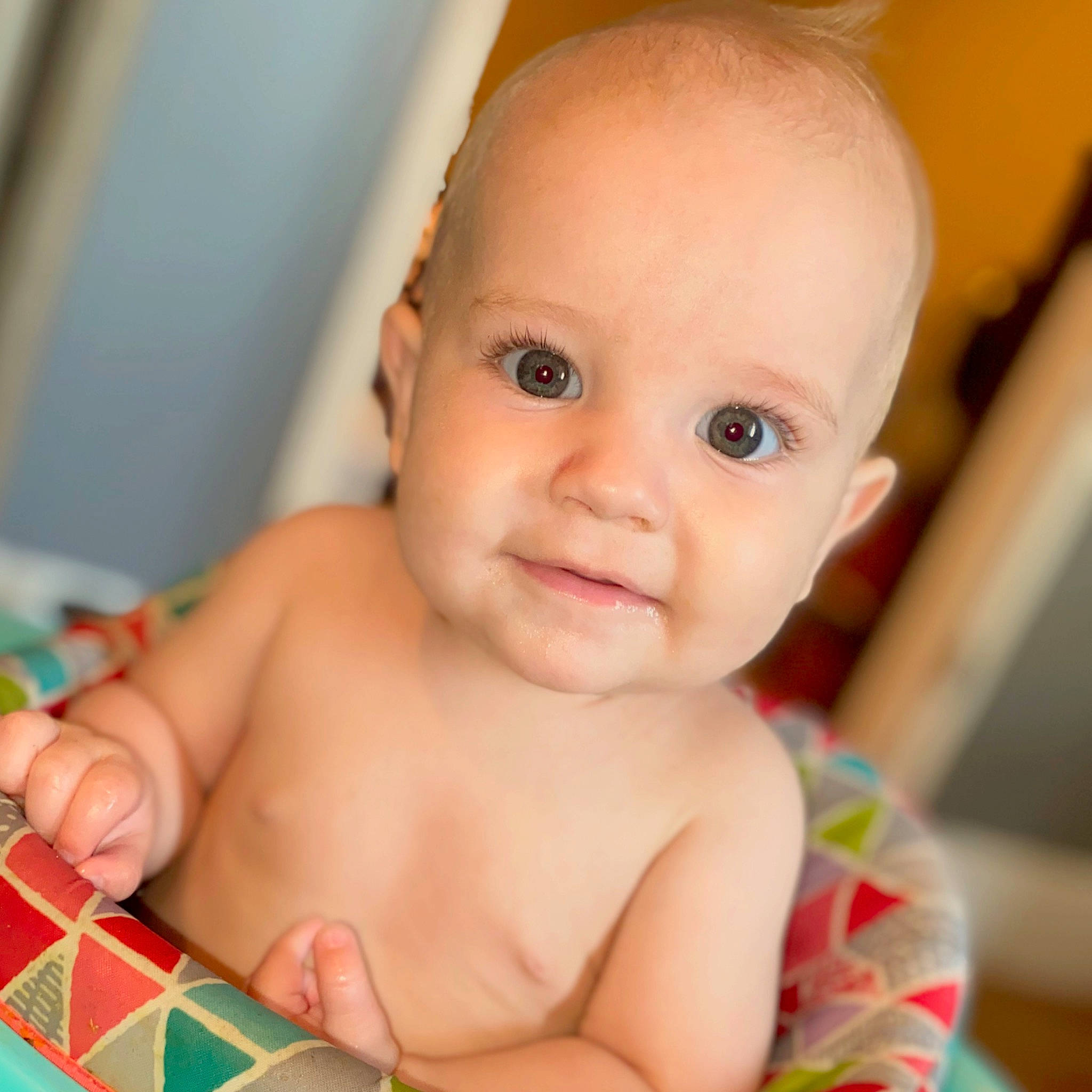 Lincoln joined the competition — help win amazing prizes! baby, baby_products, beauty, cheek, child, ear, eye, face, finger, head, iris, lip, nose, person, product, room, sitting, skin, smile, toddler