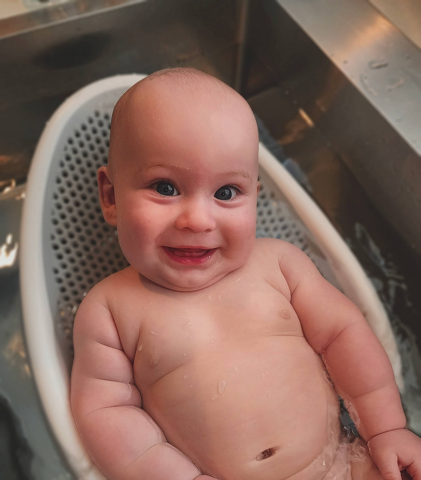 Casen joined the competition — help win amazing prizes! baby, baby_bathing, bathing, cheek, chest, eye, eyebrow, eyelash, face, finger, gesture, happy, iris, joy, lip, mouth, nose, person, smile, stomach