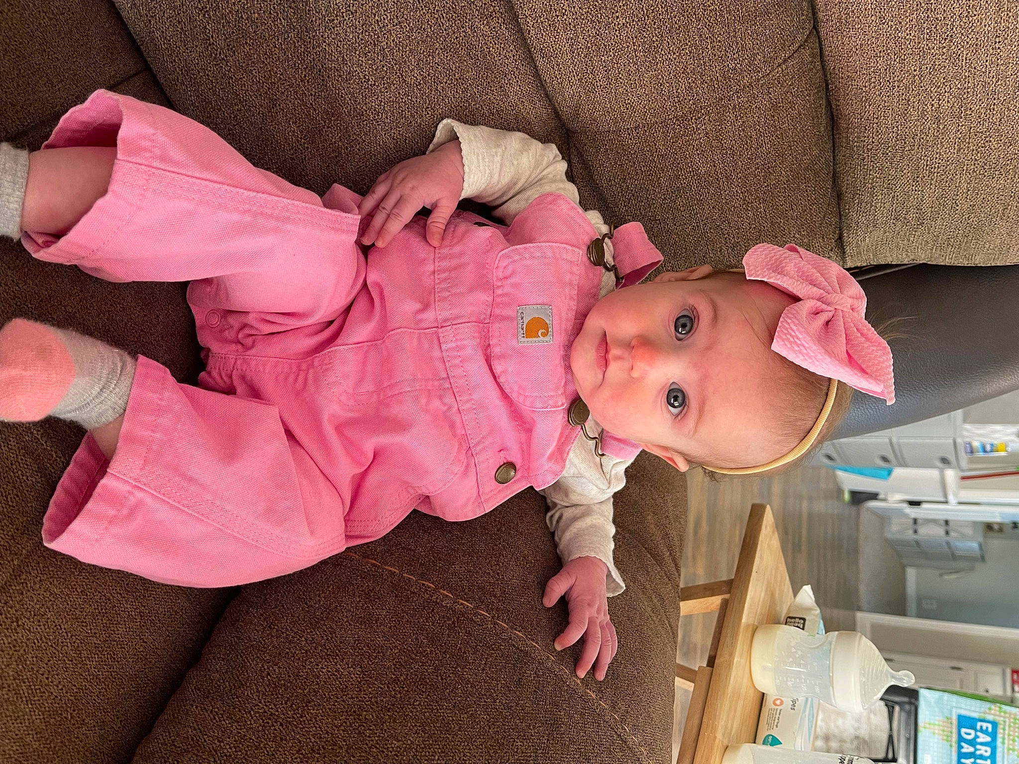 Olivia joined the competition — help win amazing prizes! baby, baby_products, baby_toddler_clothing, cheek, child, comfort, eye, face, head, nose, person, pink, room, skin, sleeve, toddler