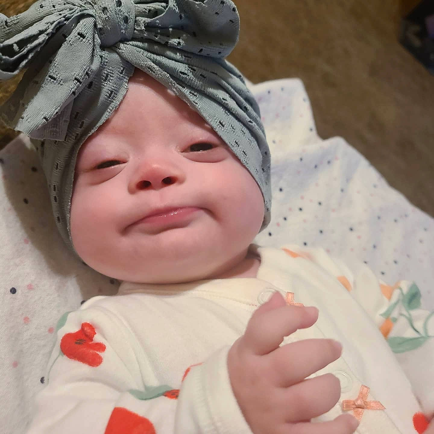 Saraya joined the competition — help win amazing prizes! baby, baby_toddler_clothing, cap, cheek, child, chin, comfort, eye, eyelash, face, finger, gesture, happy, hat, headwear, lip, mouth, nose, person, skin