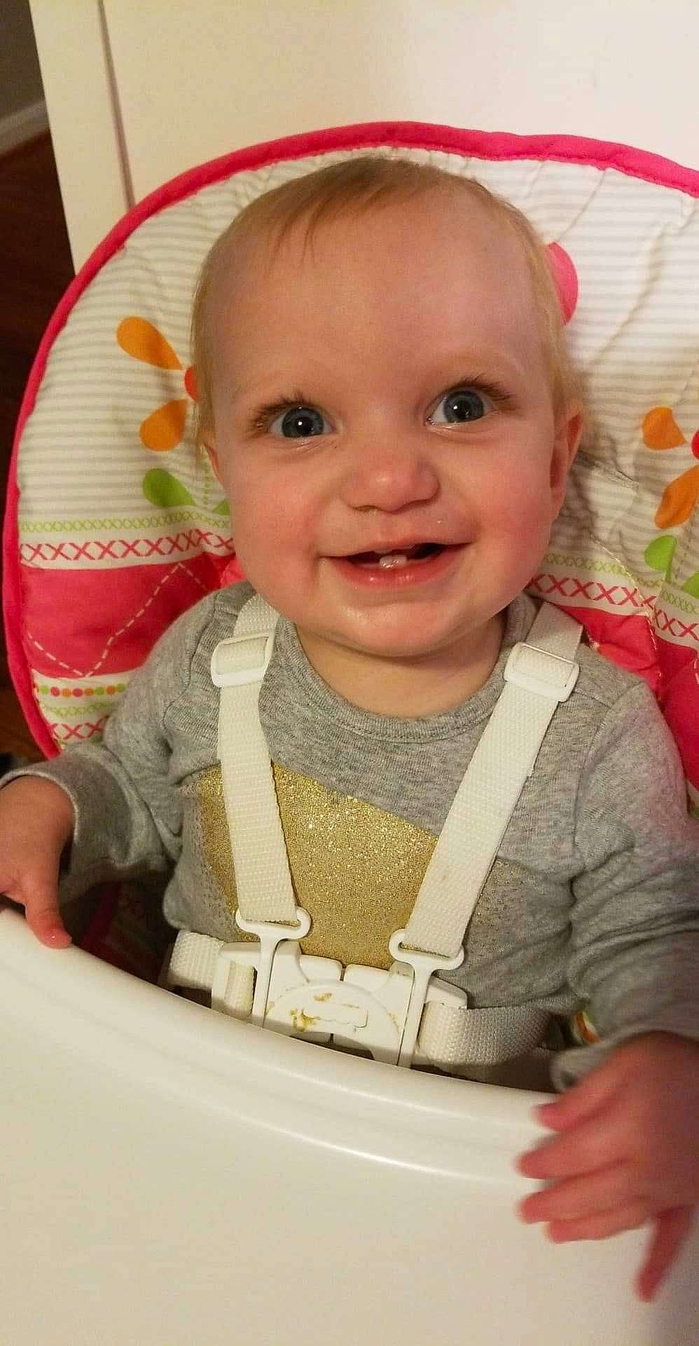 Aurelia joined the competition — help win amazing prizes! baby, cheek, child, eating, facial_expression, joy, person, skin, smile, toddler