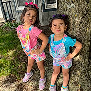 Melisa joined the competition — help win amazing prizes! child, children, colorful_clothing, cute, girl, grass, hair_bows, happy, house, nature, outdoor, playful, posing, shorts, smiling, sneakers, summer, sunlight, tree, window