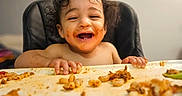 Hezekiah joined the competition — help win amazing prizes! baby, babylaughing, crying, diningtable, eating, face, food, furniture, happy, head, laughing, person, photography, portrait, sad, table