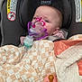 Zoey joined the competition — help win amazing prizes! infant, child, car_seat, nebulizer_mask, oxygen_mask, pink_mask, blanket, pacifier, medical, baby, seatbelt, chicco_logo, warning_label, car_interior, portrait, eyes, face, soft_fabric, healthcare, sitting
