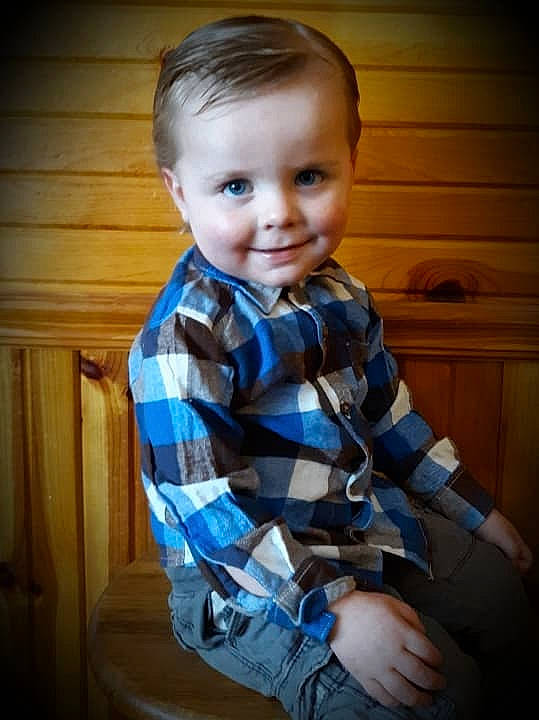 Elias joined the competition — help win amazing prizes! baby_toddler_clothing, child, dress_shirt, electric_blue, eye, flash_photography, hair, happy, head, iris, joy, neck, person, plaid, skin, sleeve, smile, standing, t_shirt, tartan
