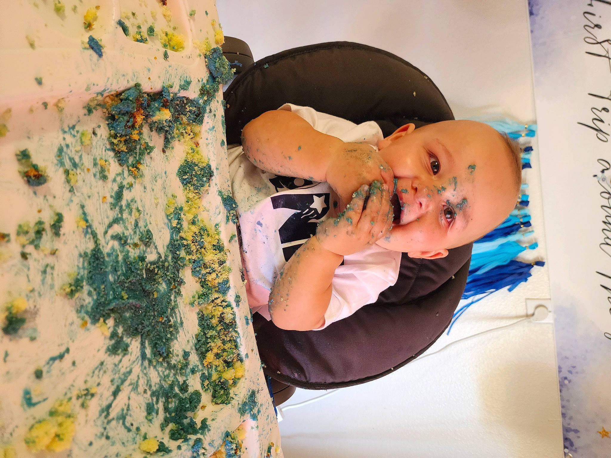 Easton joined the competition — help win amazing prizes! arm, baby, child, comfort, eyelash, fun, happy, leisure, military_camouflage, pattern, person, room, smile, t_shirt, toddler, visual_arts