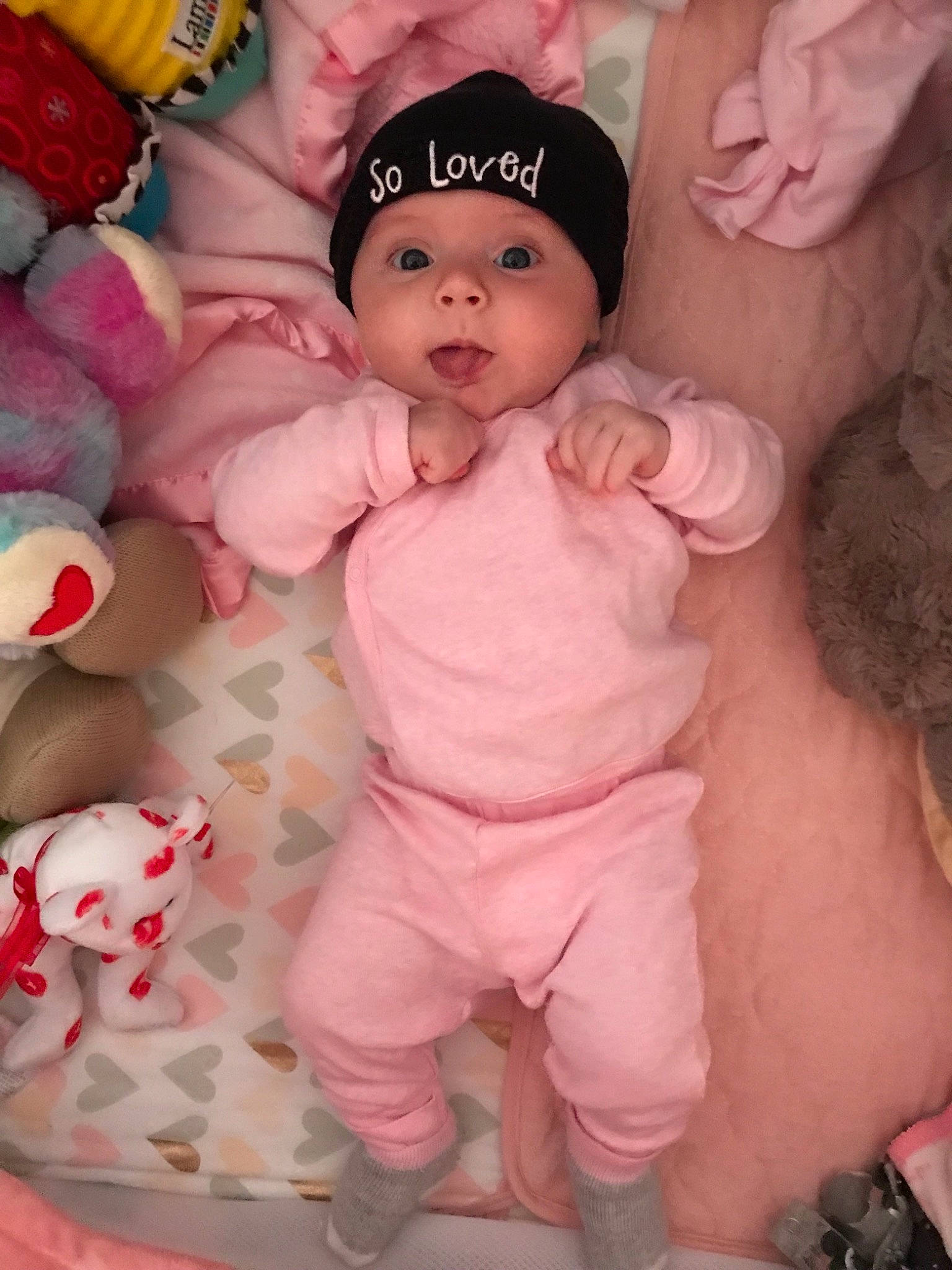 Sadie Mae joined the competition — help win amazing prizes! baby, baby_toddler_clothing, cheek, child, doll, head, person, pink, skin, smile, toddler, toy