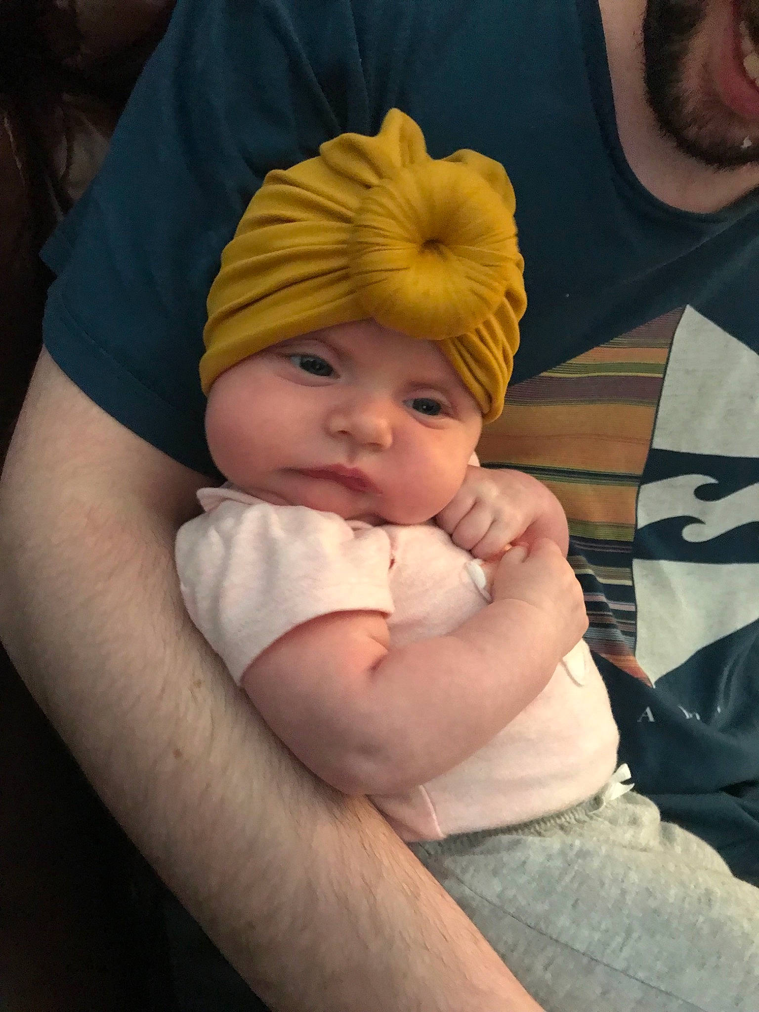 Sadie Mae is registered to the contest to win money with this photo: baby, bonnet, child, headgear, person, toddler