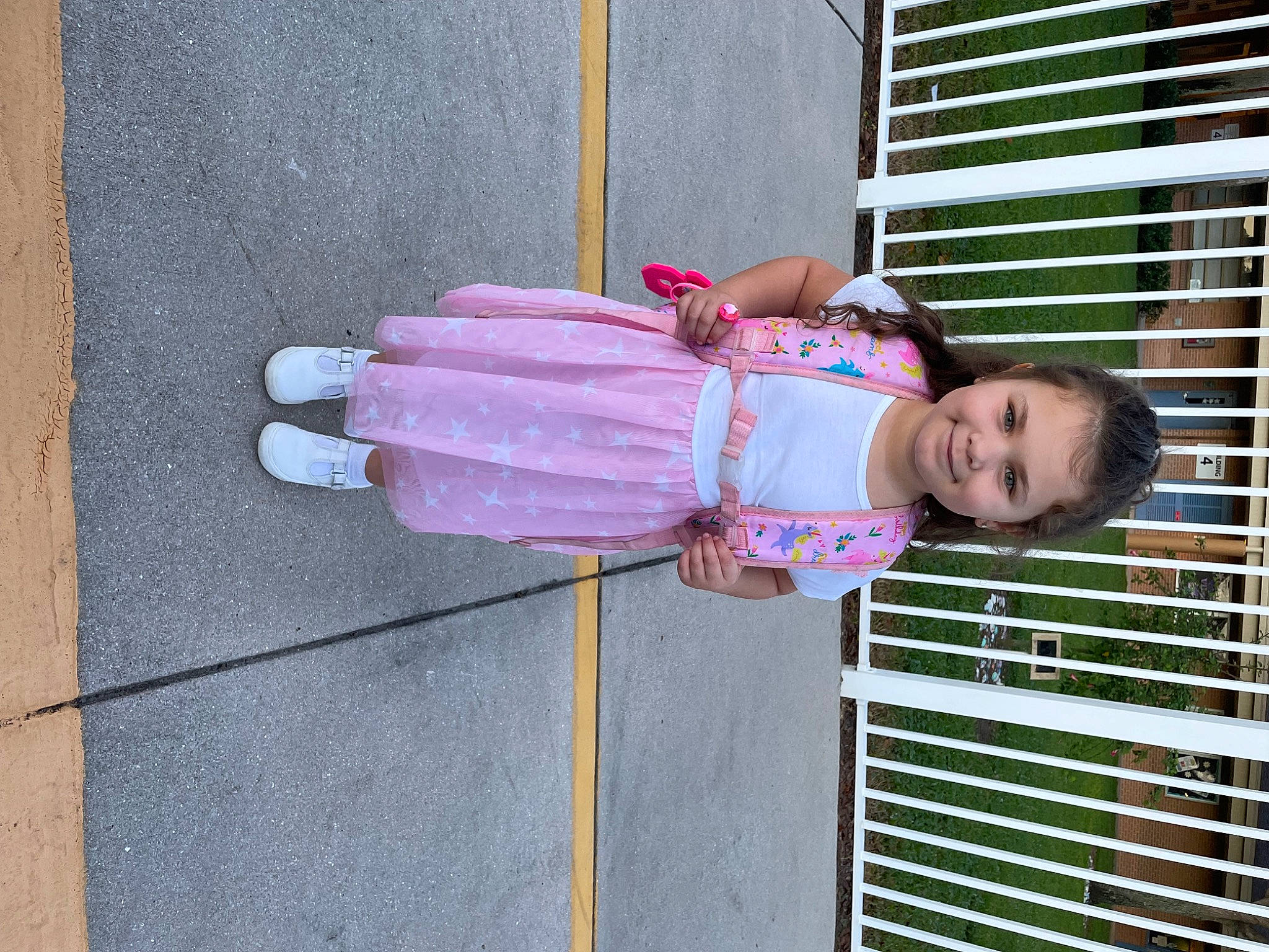 Scarlette joined the competition — help win amazing prizes! baby, baby_toddler_clothing, child, clothing, concrete, happy, joy, magenta, person, pink, smile, toddler, wrist