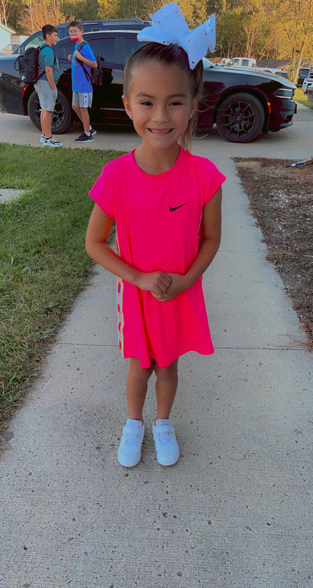 Haizlee joined the competition — help win amazing prizes! baby_toddler_clothing, car, clothing, footwear, fun, happy, joy, leisure, magenta, person, pink, recreation, shorts, sleeve, smile, summer, sunglasses, t_shirt, tire, toddler