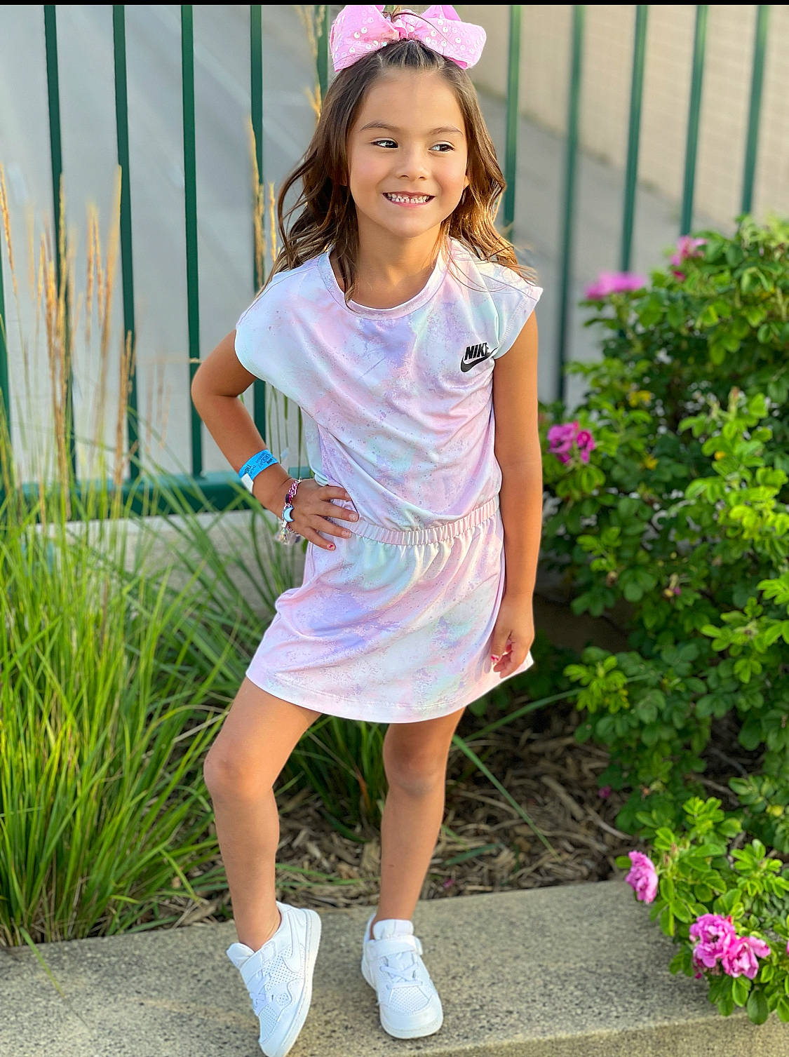 Haizlee joined the competition — help win amazing prizes! day_dress, dress, electric_blue, face, flower, grass, happy, joy, magenta, people_in_nature, person, pink, plant, recreation, shoe, sleeve, smile, street_fashion, summer, t_shirt