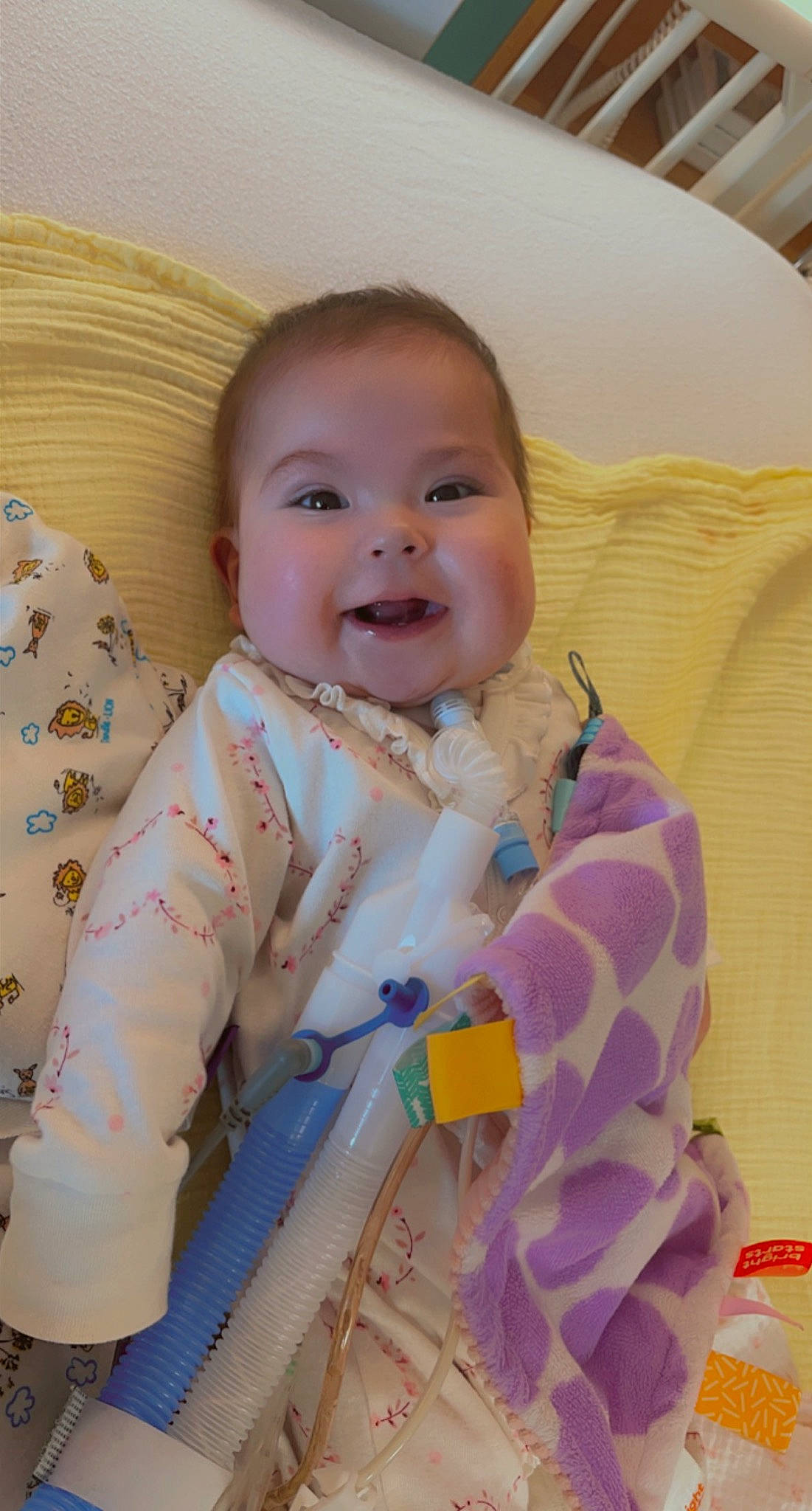 Rory joined the competition — help win amazing prizes! baby, baby_products, baby_safety, baby_toddler_clothing, cheek, child, comfort, happy, head, infant_bed, iris, linens, outerwear, pattern, person, pink, sitting, skin, sleeve, smile