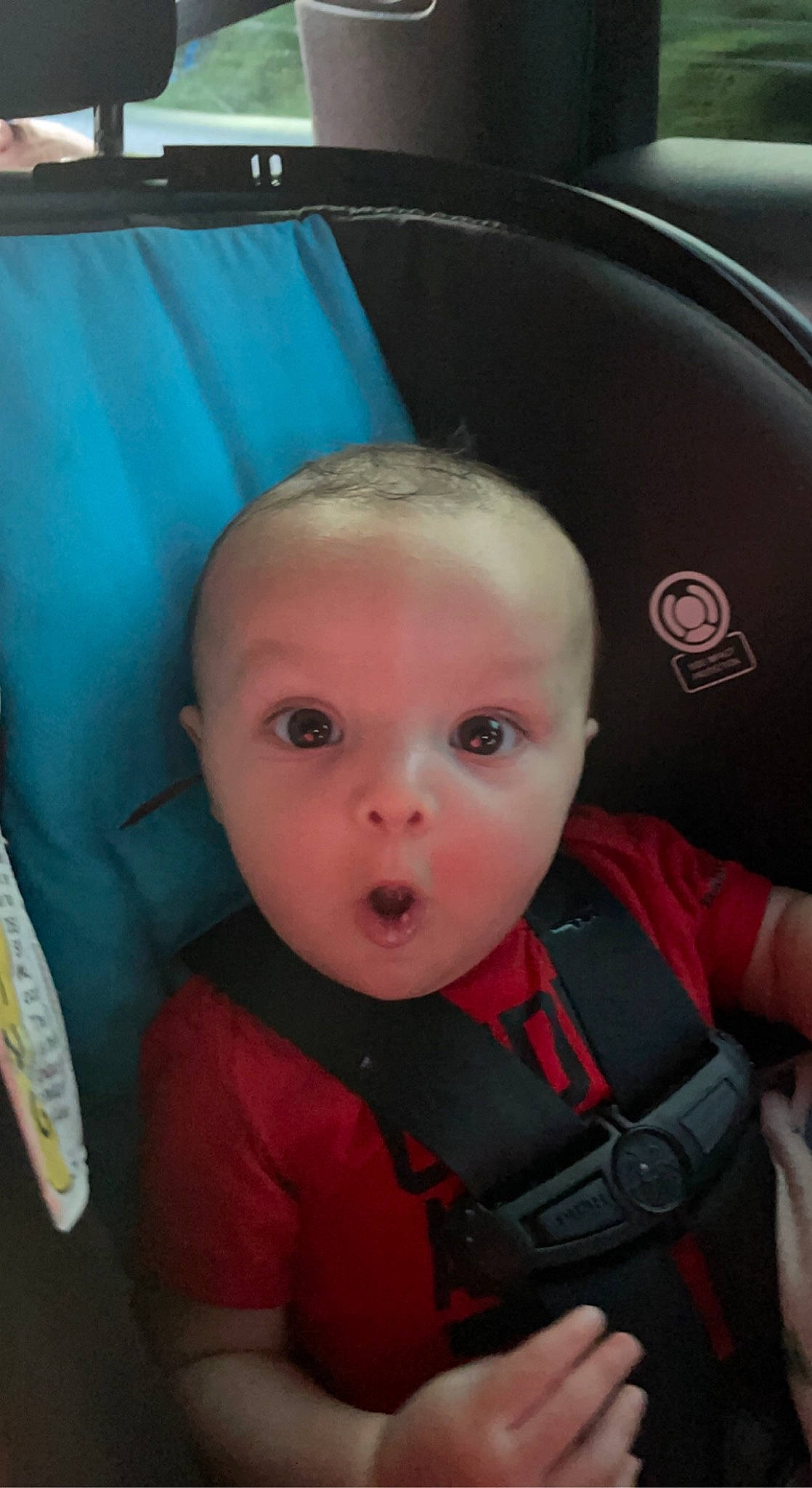 Gunnar joined the competition — help win amazing prizes! auto_part, baby, baby_carriage, baby_products, baby_toddler_clothing, car_seat, carmine, cheek, child, comfort, face, fun, iris, mouth, nose, person, personal_protective_equipment, seat_belt, smile, surprise