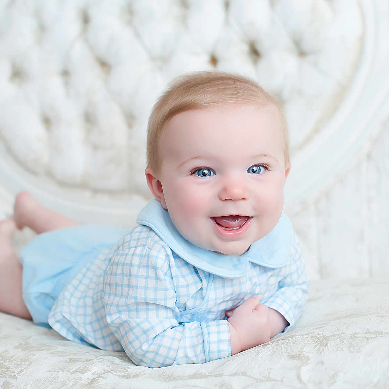 Banks joined the competition — help win amazing prizes! baby, babylaughing, blonde, face, hair, happy, head, laughing, newborn, person, photography, portrait, sitting, smile