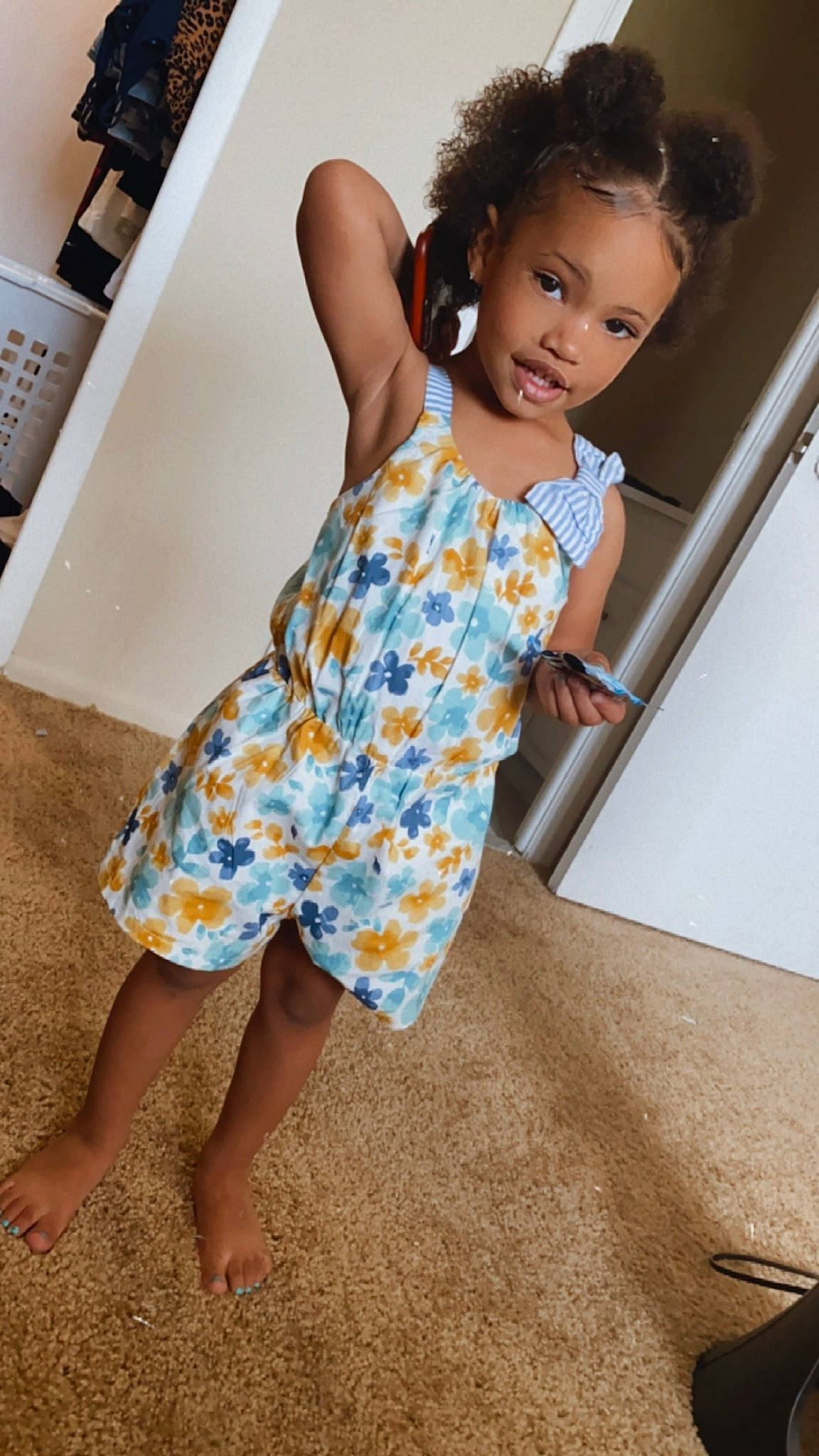 Aryanna is registered to the contest to win money with this photo: black_hair, day_dress, dress, face, fashion_design, flooring, human_leg, joint, kitchen_appliance, leg, one_piece_garment, person, plant, shoulder, skin, sleeve, street_fashion, t_shirt, thigh, waist