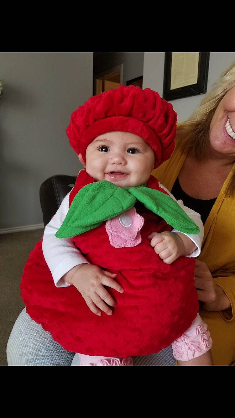 Kiana joined the competition — help win amazing prizes! baby, child, christmas, costume, fictional_character, headgear, person, red, smile, toddler