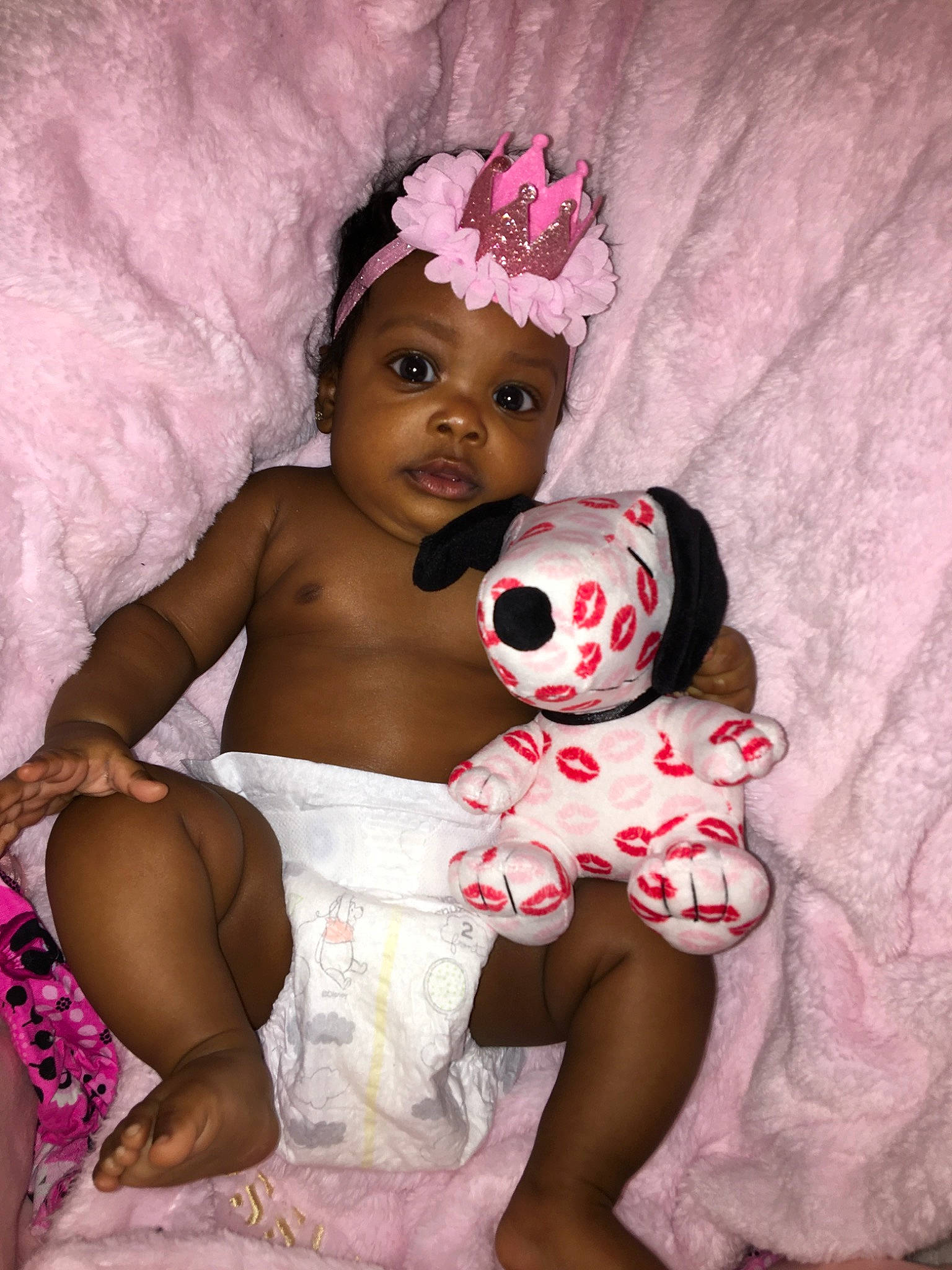 Blessyn joined the competition — help win amazing prizes! baby, baby_toddler_clothing, child, hair_accessory, headgear, headpiece, headwear, person, pink, skin, smile, teddy_bear, toddler