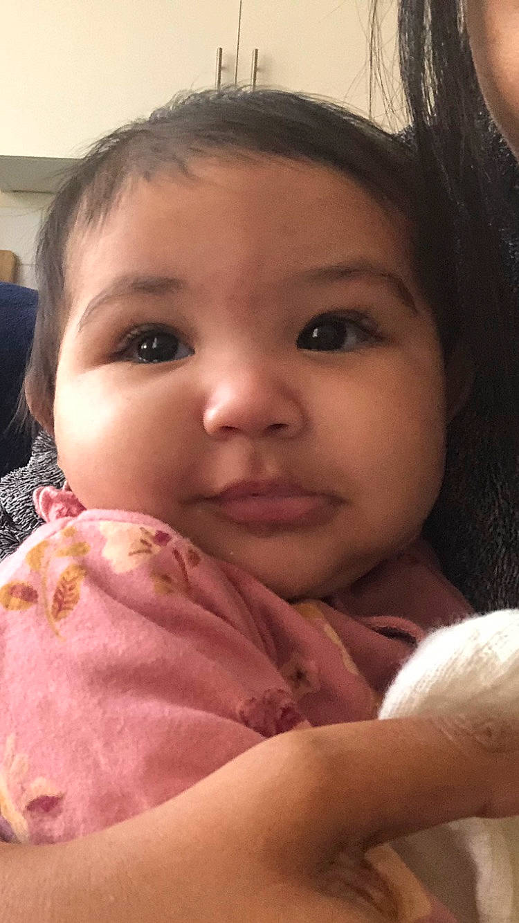 Maisie joined the competition — help win amazing prizes! baby_toddler_clothing, cheek, chin, ear, eye, eyebrow, eyelash, finger, forehead, gesture, happy, iris, lip, mammal, mouth, neck, nose, person, skin, toddler