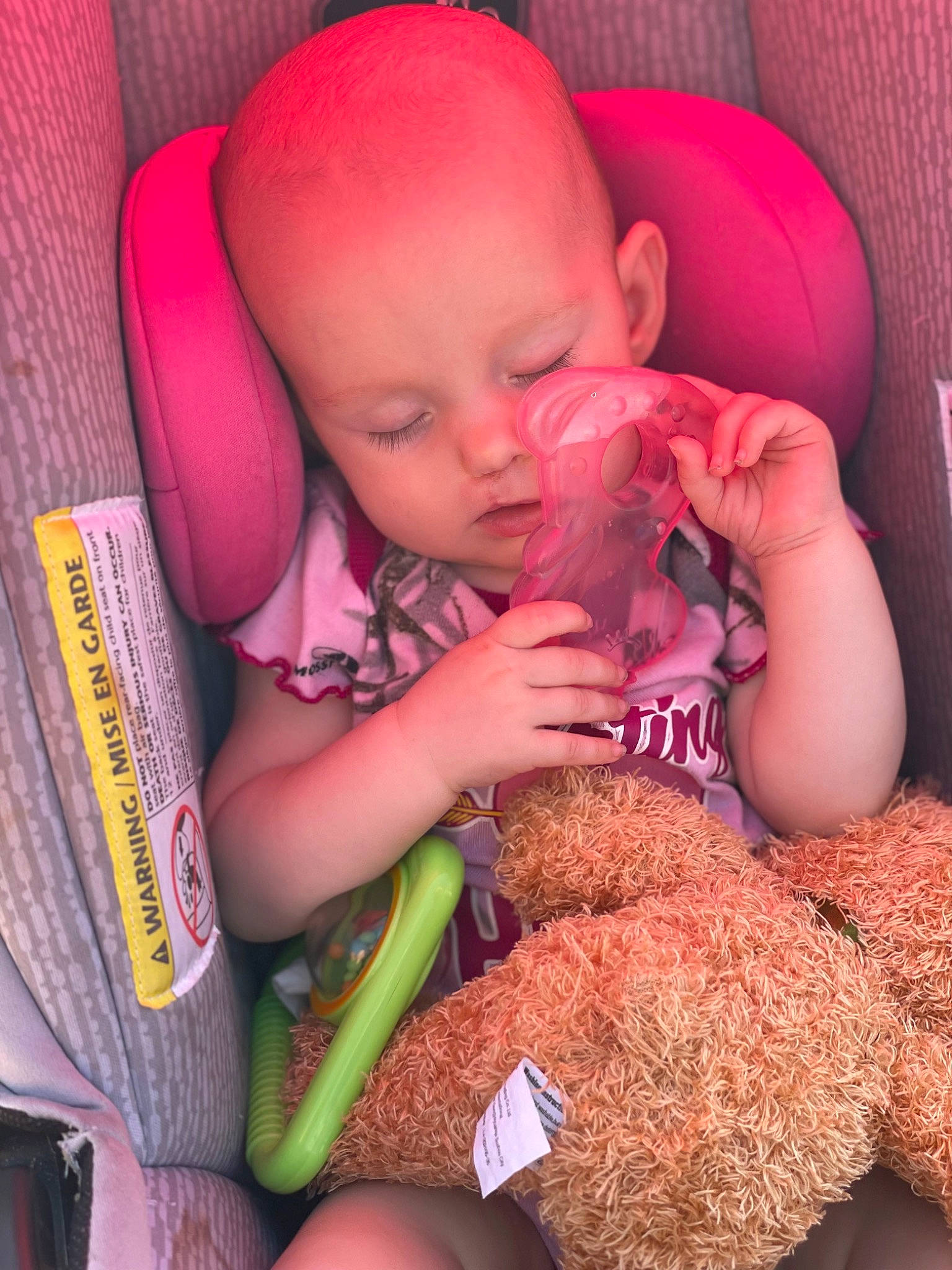 Emma Rose is registered to the contest to win money with this photo: arm, baby, baby_toddler_clothing, cheek, comfort, finger, hand, human, human_body, lip, mammal, mouth, nail, nose, person, pink, product, skin, textile, toddler
