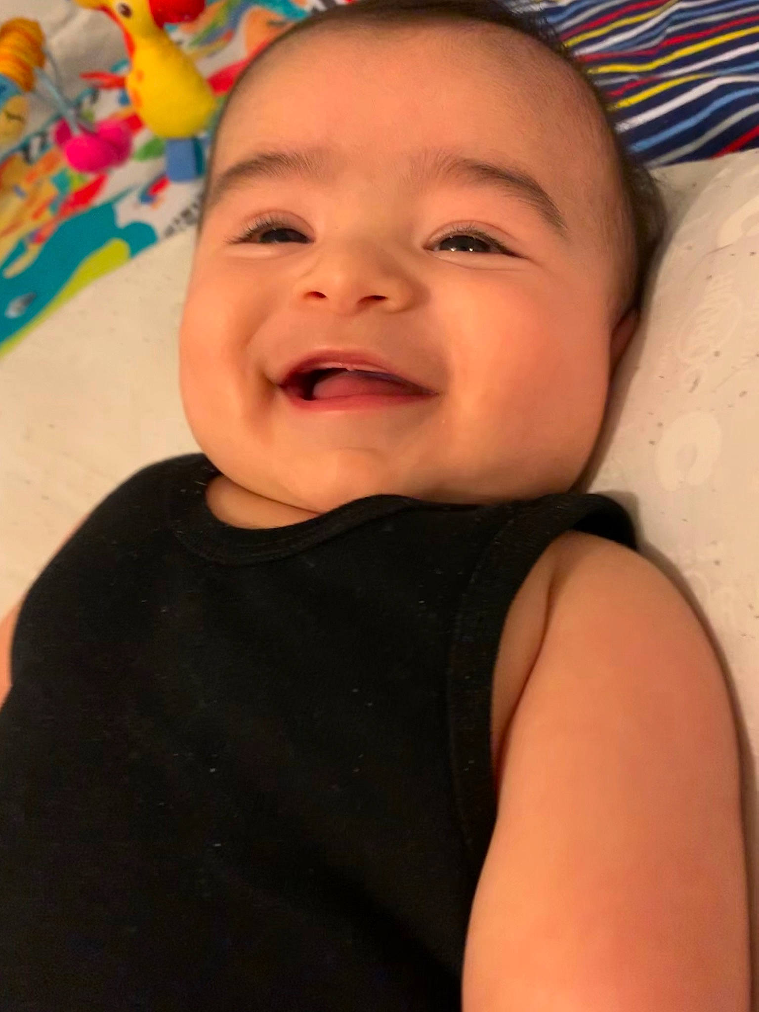 Halo is registered to the contest to win money with this photo: baby, cheek, child, chin, eye, eyebrow, face, facial_expression, forehead, happy, head, iris, laugh, lip, mouth, neck, nose, person, skin, smile