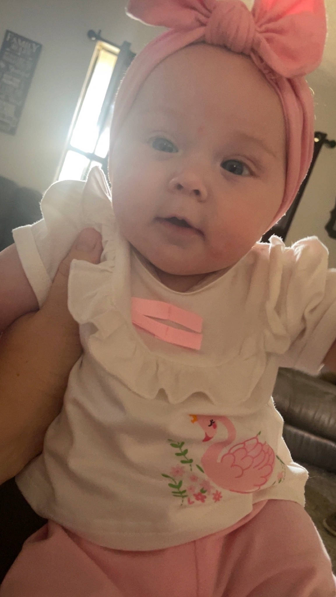 Ashlynne is registered to the contest to win money with this photo: arm, baby, baby_toddler_clothing, cheek, ear, eye, eyebrow, eyelash, finger, gesture, hand, happy, head, iris, lip, mouth, neck, nose, person, skin