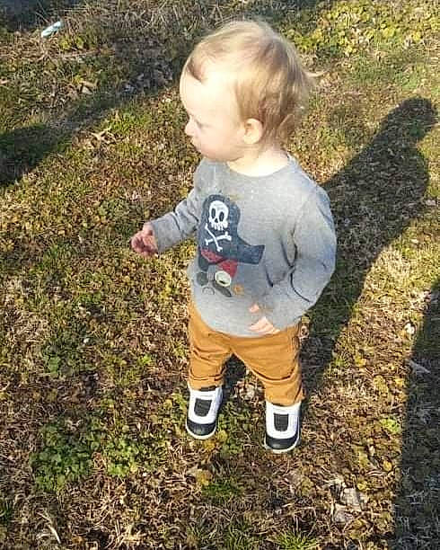 George Louis Meeks Jr is registered to the contest to win money with this photo: baby, baby_toddler_clothing, ball, child, flooring, fun, grass, happy, human_leg, lawn, pattern, people_in_nature, person, play, shorts, sitting, sleeve, sock, soil, t_shirt