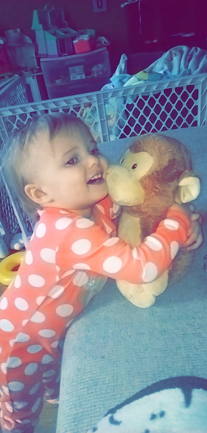 Layla Lynn Marie joined the competition — help win amazing prizes! baby, baby_products, baby_toddler_clothing, cheek, child, comfort, doll, fun, happy, iris, nose, pattern, person, pink, skin, sleeve, smile, stuffed_toy, textile, toddler