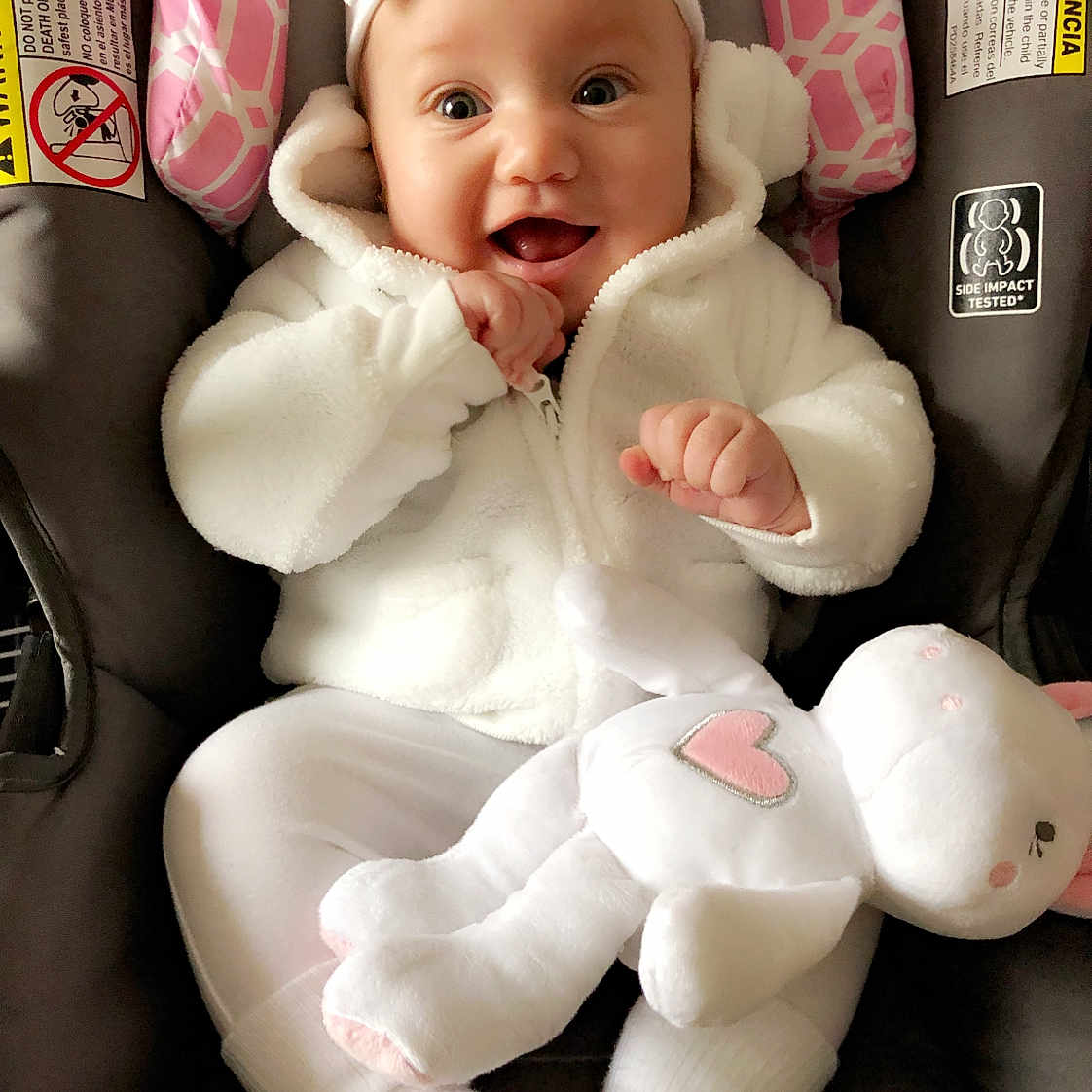 Ariyana is registered to the contest to win money with this photo: child, ear, girl, infant, person, product, skin, teddy_bear, textile, toddler, white