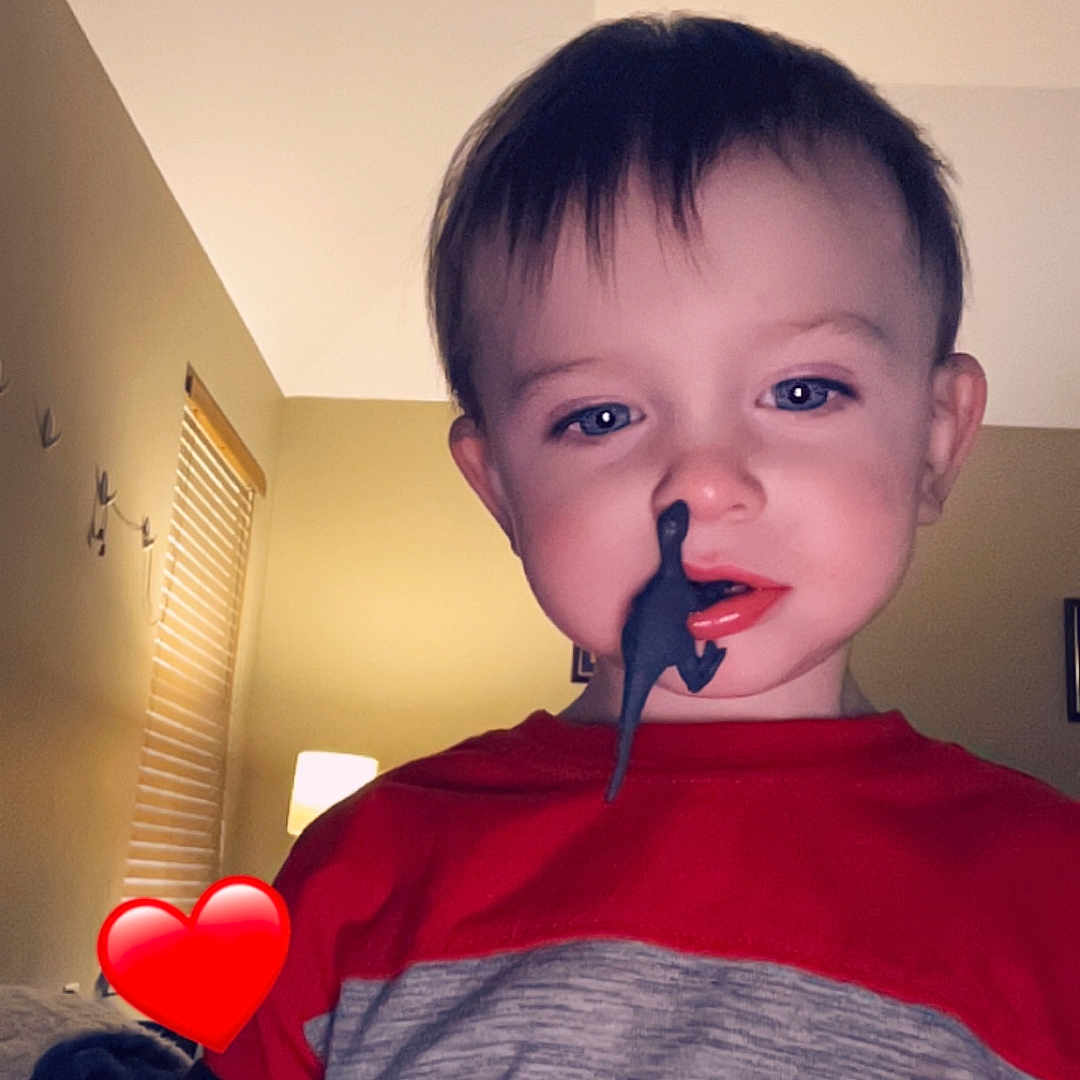 Kamden joined the competition — help win amazing prizes! architecture, baby, balloon, bodypart, building, clothing, costume, face, finger, furniture, glove, hand, head, heart, indoors, livingroom, person, photography, portrait, t_shirt