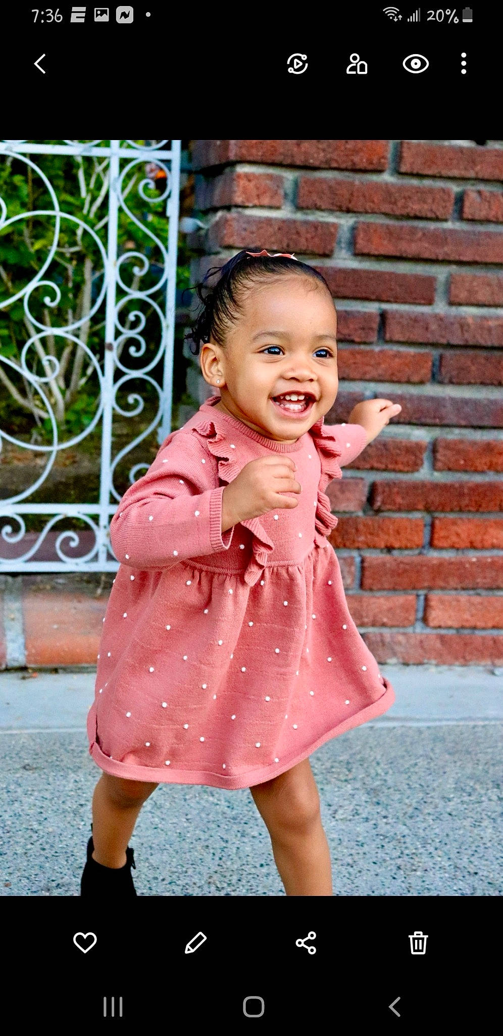 Kassi joined the competition — help win amazing prizes! baby_toddler_clothing, beauty, brick, brickwork, child, day_dress, dress, facial_expression, hairstyle, happy, joy, magenta, one_piece_garment, outerwear, people, person, pink, sleeve, smile, standing