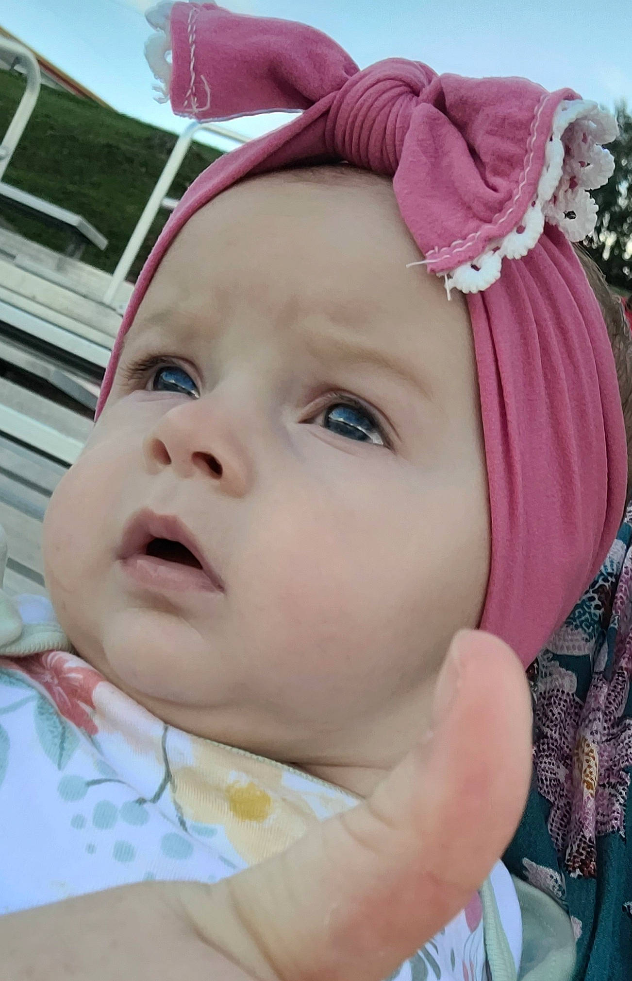 Macie joined the competition — help win amazing prizes! baby, baby_toddler_clothing, cheek, chin, dress, eye, eyebrow, eyelash, face, happy, head, headgear, headwear, iris, lip, nose, person, pink, skin, smile