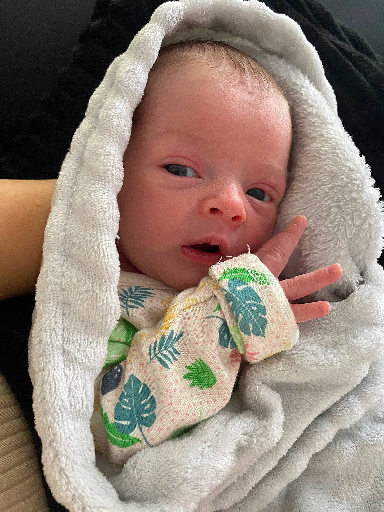 Delilah is registered to the contest to win money with this photo: baby, baby_products, baby_toddler_clothing, cheek, child, chin, comfort, eye, face, finger, iris, linens, lip, nose, person, product, skin, sleeve, textile, toddler