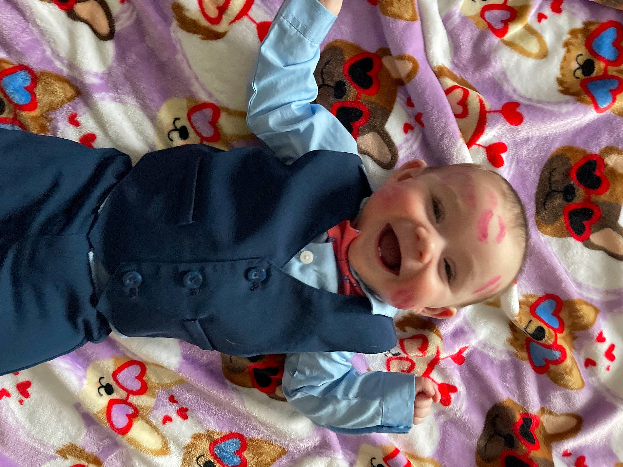 Beckham joined the competition — help win amazing prizes! baby, baby_products, baby_toddler_clothing, carmine, child, clothing, comfort, face, facial_expression, happy, head, linens, pattern, person, sleeve, toddler, white