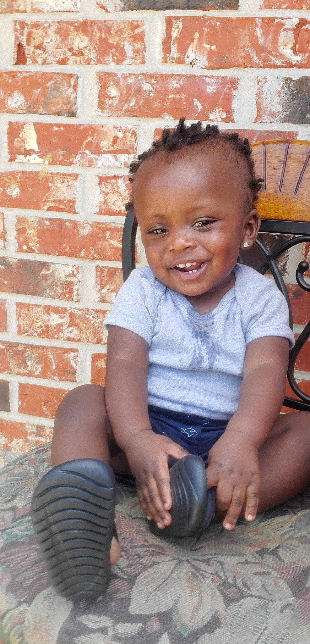 De'Angelo joined the competition — help win amazing prizes! cheek, child, child_model, joy, person, sitting, skin, smile, toddler