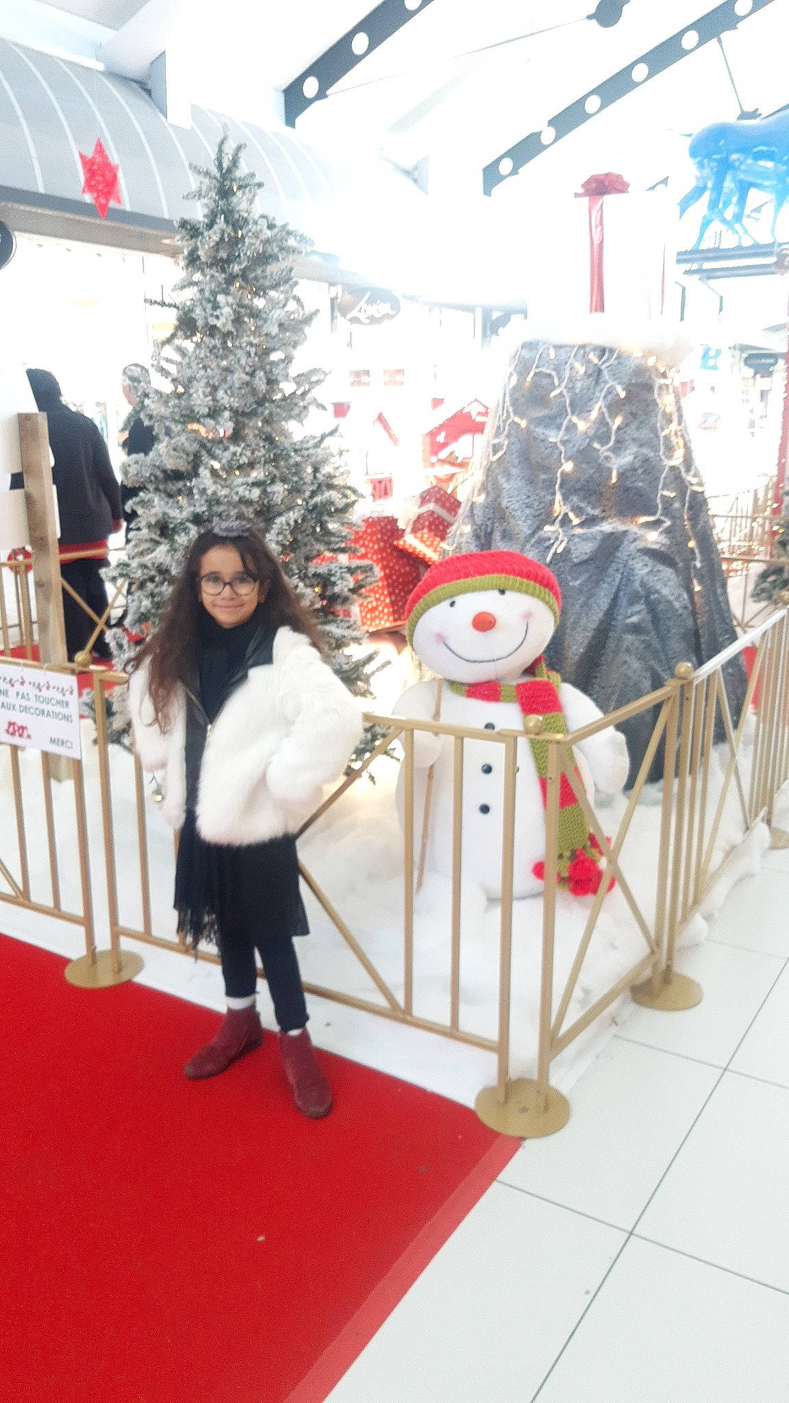 Mayssa participe au concours pour gagner de l'argent avec cette photo : art, christmas, christmas_decoration, christmas_ornament, christmas_tree, event, fashion_design, fictional_character, fun, fur, hat, holiday, joy, leisure, ornament, person, plant, recreation, smile, standing