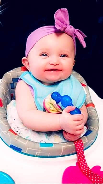 Danica joined the competition — help win amazing prizes! baby, baby_products, baby_toddler_clothing, cap, cheek, child, costume_hat, facial_expression, fashion_accessory, fun, happy, headband, headgear, headwear, person, pink, sitting, skin, sleeve, smile