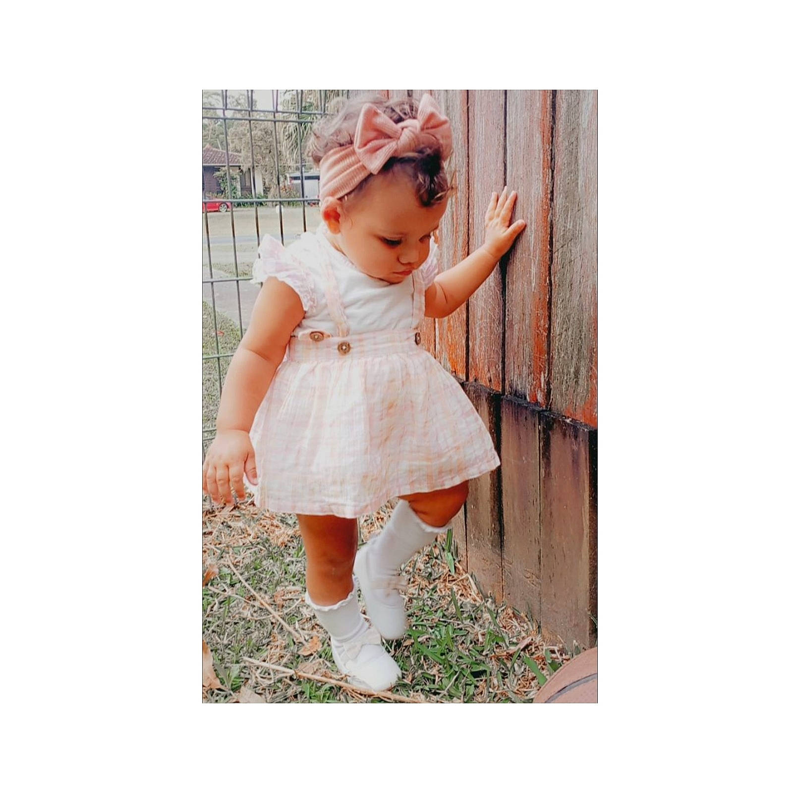 Shauntahlee joined the competition — help win amazing prizes! arm, baby_toddler_clothing, bridal_accessory, child, day_dress, dress, embellishment, fashion_accessory, fashion_design, formal_wear, headpiece, human_body, human_leg, one_piece_garment, pattern, peach, person, plant, sleeve, toddler