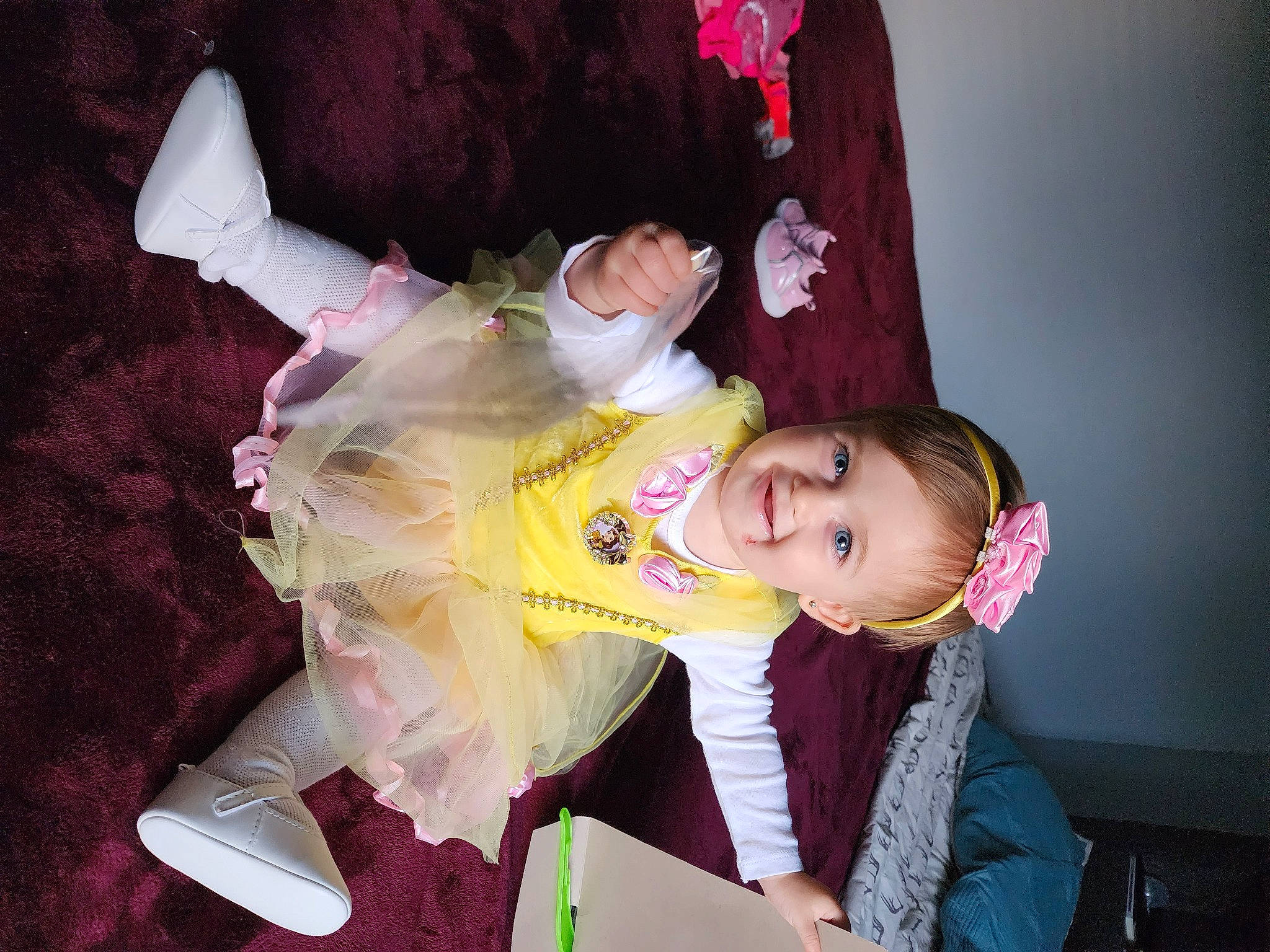 Amaya joined the competition — help win amazing prizes! baby, baby_products, baby_toddler_clothing, child, costume, event, flower, fun, happy, joy, magenta, person, pink, sitting, skin, toddler, tree