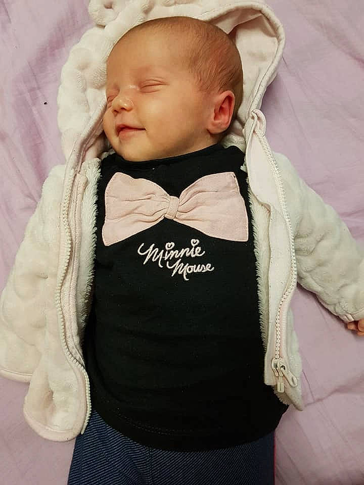 Kathleen participe au concours pour gagner de l'argent avec cette photo : baby, baby_products, baby_toddler_clothing, cheek, child, ear, fur, hood, hoodie, jacket, outerwear, person, product, skin, sleeve, toddler, wool